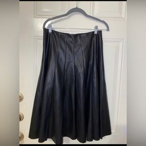 ZARA faux leather pleated skirt